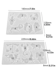2pcs/Set 12 Constellations & Animals Shaped Silicone Resin Molds, Unique Epoxy Resin Casting Molds For Diy Jewelry Pendant, Earrings, Necklace, Art Crafts And Keychain Festival Decoration