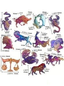 2pcs/Set 12 Constellations & Animals Shaped Silicone Resin Molds, Unique Epoxy Resin Casting Molds For Diy Jewelry Pendant, Earrings, Necklace, Art Crafts And Keychain Festival Decoration