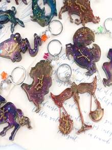 2pcs/Set 12 Constellations & Animals Shaped Silicone Resin Molds, Unique Epoxy Resin Casting Molds For Diy Jewelry Pendant, Earrings, Necklace, Art Crafts And Keychain Festival Decoration