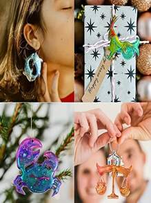 2pcs/Set 12 Constellations & Animals Shaped Silicone Resin Molds, Unique Epoxy Resin Casting Molds For Diy Jewelry Pendant, Earrings, Necklace, Art Crafts And Keychain Festival Decoration