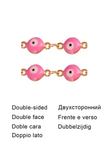 1米不銹鋼鏈條琺瑯粉色的珠子吊墜鏈條適用於製作DIY首飾類項鍊手環配件 - 金黃色 - 查看 3