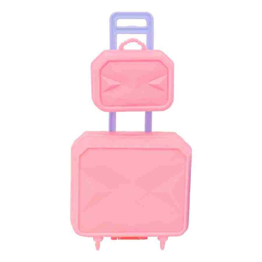 Mala de Brinquedo para Boneca, Mala de Viagem em Miniatura com Rodas (Cor Aleatória, Boneca não Incluída) - Multicolorido - Visão 1