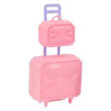 Mala de Brinquedo para Boneca, Mala de Viagem em Miniatura com Rodas (Cor Aleatória, Boneca não Incluída) - Multicolorido - Visão 5