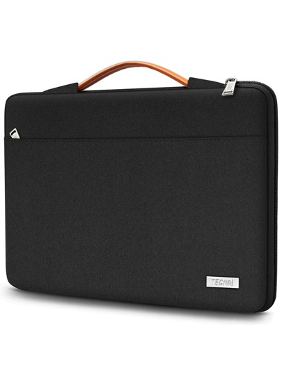 TECOOL Black Laptop Sleeve With Handle, Laptop Bag Compatible With 13-16 Inch And Chromebook, Shock-Proof And Water-Resistant