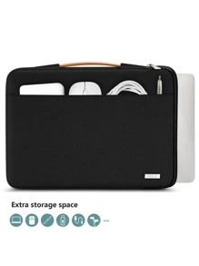 TECOOL Black Laptop Sleeve With Handle, Laptop Bag Compatible With 13-16 Inch And Chromebook, Shock-Proof And Water-Resistant - Black - View 3