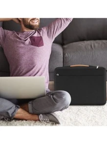 TECOOL Black Laptop Sleeve With Handle, Laptop Bag Compatible With 13-16 Inch And Chromebook, Shock-Proof And Water-Resistant - Black - View 8