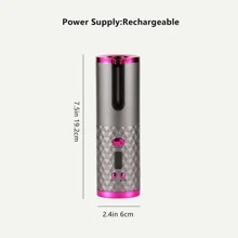 Wireless Curler Curling Iron Portable USB Charging - Grey - View 8