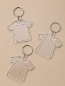 3入組相框鑰匙扣,空白插入式透明照片支架diy鑰匙圈配件,適用於禮品袋,背包,生日派對,節日,兒童節 - 白色 - 查看 3