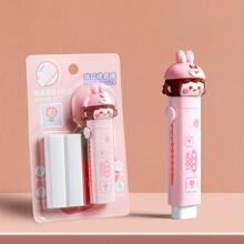 1件套卡通圖案推拉式橡皮擦 - 粉色 - 查看 1