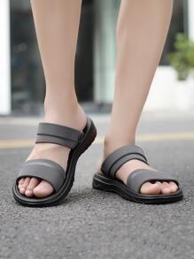 男士時尚和舒服的雙穿著休閒涼鞋,灰色的 - 灰色 - 查看 3