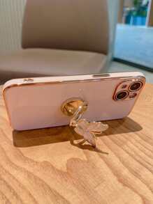Casing Ponsel Kupu-kupu Resin Berlian 3D Berlapis Elektrolit yang Dipersonalisasi dengan Stand, Desain Premium Elegan, Kompatibel dengan iPhone 11, 13, 14, 13 Pro Max, 14 Pro Max, 15, 15 Pro, 15 Pro Max, 16, 16 Pro, 16 Plus, 16 Pro Max, 17, 17 Pro, 17 Pro Max - Berwarna merah muda - View 4