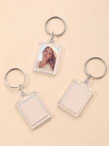 3入組diy鑰匙扣掛件,具有清晰的相片遮罩和相框,適用於禮物袋和背包裝飾,非常適合生日、派對、節日、兒童節等活動。