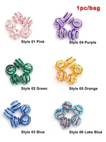 1入組鏤空珠子圓球玻璃珠適用於珠寶製作DIY吊墜風鈴鐺手環耳環配件 - 彩色 - 查看 3