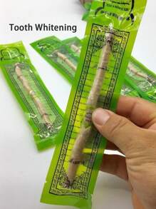 2 piezas Miswak Miswak palo de dientes rama cepillo de dientes método antiguo para limpiar los dientes auténticas plantas árabes - Amarillo - Ver 5