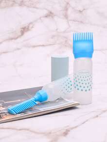 2pcs Blue Dry Shampoo Bottle With Comb Teeth, Perfect For Hair Dyeing And Hairdressing - Multicolor - View 2