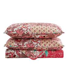 JML 3 Piece Floral Patchwork Quilt Set Lightweight Bedspread Coverlet With 2 Pillow Shams Bed Cover Microfiber Easter Day - Hoa hồng - Xem 4