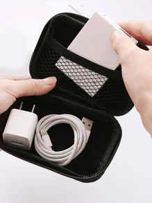 1 Miếng Hình chữ nhật Hình dạng Dây kéo Khép kín Túi đựng Đối với Cáp dữ liệu , Tai nghe , Chìa khóa , Đồng xu , Nhỏ bé Lưu trữ - Màu tím - Xem 2