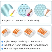 140PCS Lever Wire Connectors Wire Connector Assortment Pack Compact Splicing Connector Kit for Electrical Wires Solid Stranded Flexible Wires, 2 Port, 3 Port, 4 Port,5 Port - Nhiều màu - Xem 4