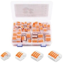 140PCS Lever Wire Connectors Wire Connector Assortment Pack Compact Splicing Connector Kit for Electrical Wires Solid Stranded Flexible Wires, 2 Port, 3 Port, 4 Port,5 Port - Nhiều màu - Xem 1