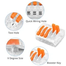 140PCS Lever Wire Connectors Wire Connector Assortment Pack Compact Splicing Connector Kit for Electrical Wires Solid Stranded Flexible Wires, 2 Port, 3 Port, 4 Port,5 Port - Nhiều màu - Xem 2