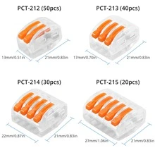 140PCS Lever Wire Connectors Wire Connector Assortment Pack Compact Splicing Connector Kit for Electrical Wires Solid Stranded Flexible Wires, 2 Port, 3 Port, 4 Port,5 Port - Nhiều màu - Xem 6