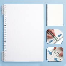 便攜A4活頁筆記本帶可更換筆芯,白色 - 白色 - 查看 1