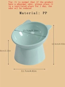 1 cuenco para mascotas con diseño de cabeza de gato unicolor, cuenco de agua con cuenco de comida para gatos inclinado elevado, alimentador lento con protección para el cuello del gato para gatos y perros para beber y comer