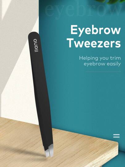 Llano Slant Pointed Precision Tweezer For Eyebrows & Ingrown Hair Removal, Blackhead And Splinter Tweezer With Sharp Needle Nose Point For Plucking, Black,Makeup,Cheap,Room Decor,Vanity,Travel,Bedroom,Makeup Accessories,Tweezers,Cheap,Stocking Stuffers,Makeup,Makeup Tools,Cheap Stuff,Gifts,Gifts For Women,Christmas Gifts