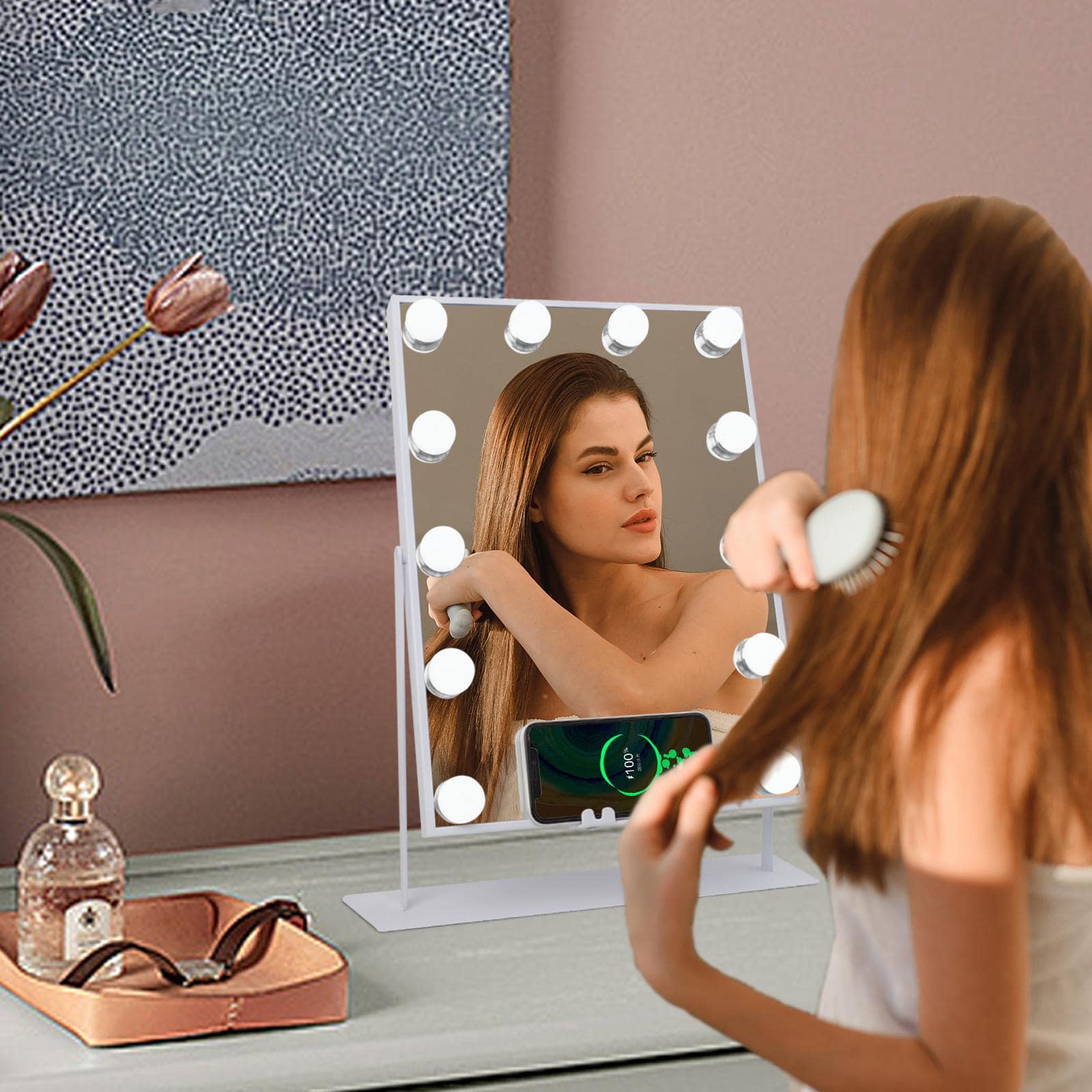 FENCHILIN Hollywood Vanity Mirror with Lights and Bluetooth Wireless