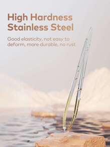 Llano Slant Pointed Great Precision Tweezer For Eyebrows & Ingrown Hair Removal, Blackhead And Splinter Tweezer With Sharp Needle Nose Point For Plucking, Silver,Makeup,Cheap,Room Decor,Vanity,Travel,Bedroom,Makeup Accessories,Tweezers,Cheap,Stocking Stuffers,Makeup,Makeup Tools,Cheap Stuff,Gifts,Gifts For Women,Christmas Gifts - Gold - View 6