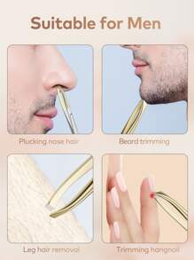 Llano Slant Pointed Great Precision Tweezer For Eyebrows & Ingrown Hair Removal, Blackhead And Splinter Tweezer With Sharp Needle Nose Point For Plucking, Silver,Makeup,Cheap,Room Decor,Vanity,Travel,Bedroom,Makeup Accessories,Tweezers,Cheap,Stocking Stuffers,Makeup,Makeup Tools,Cheap Stuff,Gifts,Gifts For Women,Christmas Gifts - Gold - View 8