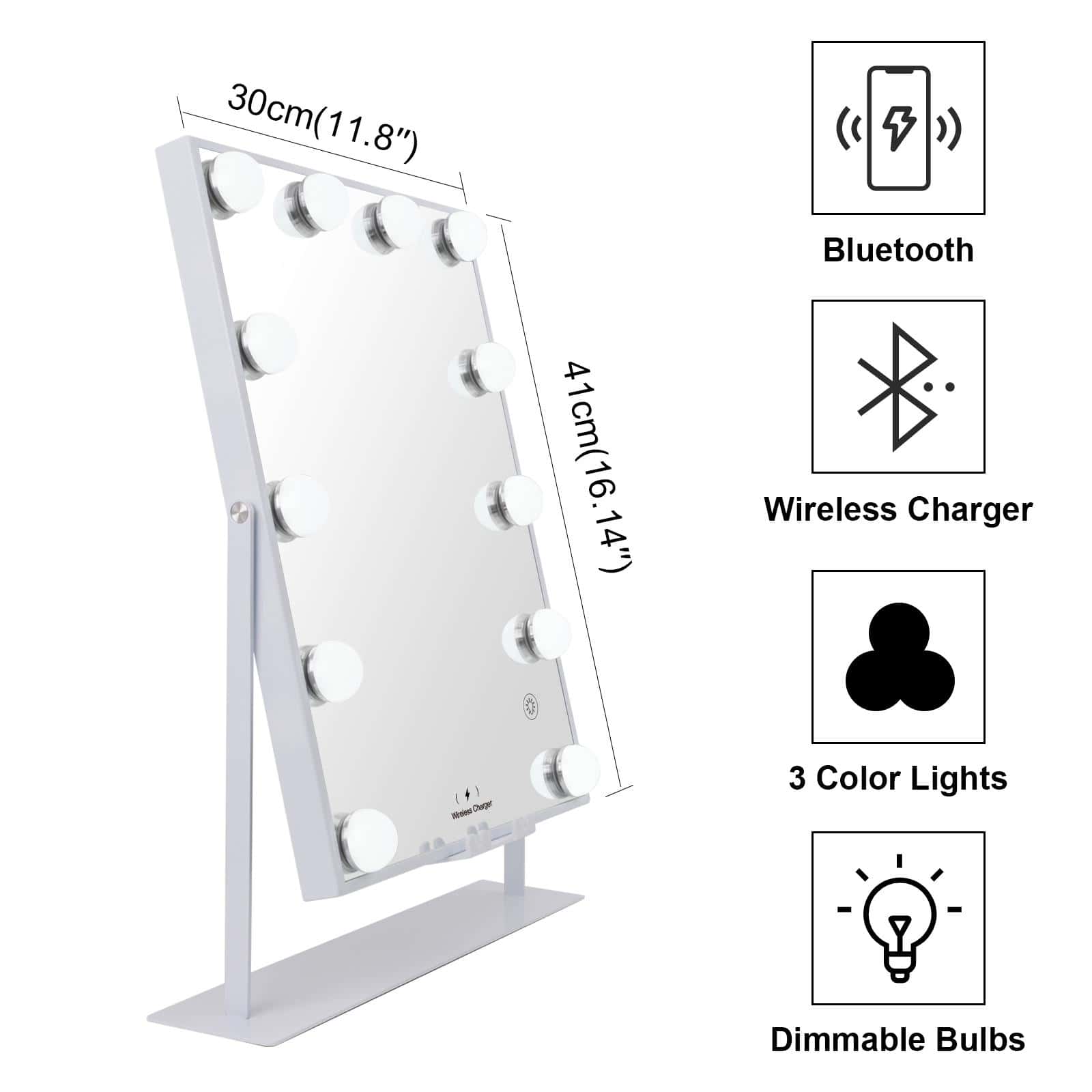 FENCHILIN Hollywood Vanity Mirror with Lights and Bluetooth Wireless