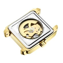 A Tank Shaped Automatic Mechanical Watch, Men's Business & Fashion Style - Gold - View 2