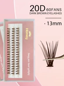 Summer Colored Eyelash Brown 20D Cluster DIY Eyelashes Individual Volume False Eyelash 60 Clusters 9-14mm Softer Faux Mink Lashes Lash Clusters,Eye Lash Clusters,Individual Eyelashes,Lashes,Fake Lashes - Brown - View 2