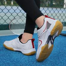 Không giới tính Nhẹ Thoáng khí Thể thao Giày thể thao Đối với Trong nhà/Ngoài trời Sử dụng , Thích hợp Đối với Cầu lông , , Bàn Quần vợt , Bóng chuyền Và Tập huấn Trò chơi - trắng - Xem 2