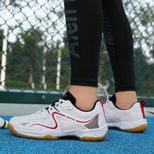 Không giới tính Nhẹ Thoáng khí Thể thao Giày thể thao Đối với Trong nhà/Ngoài trời Sử dụng , Thích hợp Đối với Cầu lông , , Bàn Quần vợt , Bóng chuyền Và Tập huấn Trò chơi - trắng - Xem 4