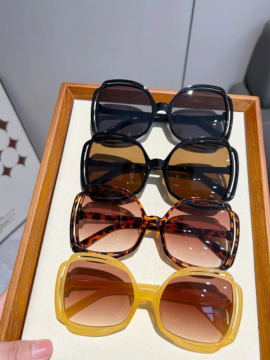 4 副几何有色镜片时尚眼镜 - 彩色 - 查看 1