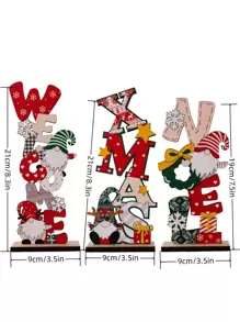 1件装木质圣诞餐桌中心装饰品 - 节日派对用品，圣诞庆祝活动餐桌装饰，圣诞餐桌装饰，圣诞餐桌中心摆件，家居装饰品，圣诞节，家居圣诞装饰，圣诞装饰品，圣诞餐桌装饰，冬季房间装饰，圣诞家居装饰，圣诞礼物，圣诞装饰 - 彩色 - 查看 7