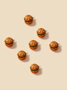 7卡通樹脂漢堡散珠DIY首飾製作配件 - 橘色 - 查看 4