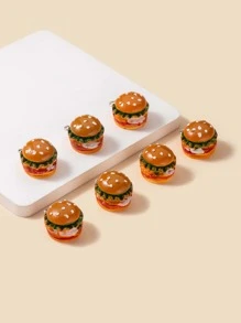 7卡通樹脂漢堡散珠DIY首飾製作配件 - 橘色 - 查看 5