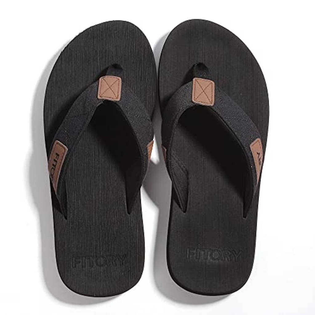 Men's Comfort Flip-Flops & Thong Sandals - Beach Slippers With Sizes 6-15 - Black - View 1