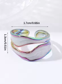 1pc Open Ended Titanium Steel Ring For Women