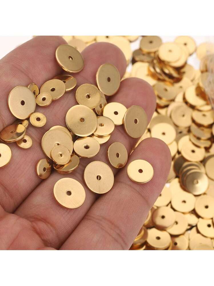 Perles en acier inoxydable avec trou de 1mm, 100 pièces/lot, perle d'espacement pour bricolage, bijoux, boucle d'oreille, bracelet perlé, accessoires