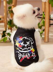 PETSIN 1入組寵物背心帶數字和字母圖案 - 彩色 - 查看 1