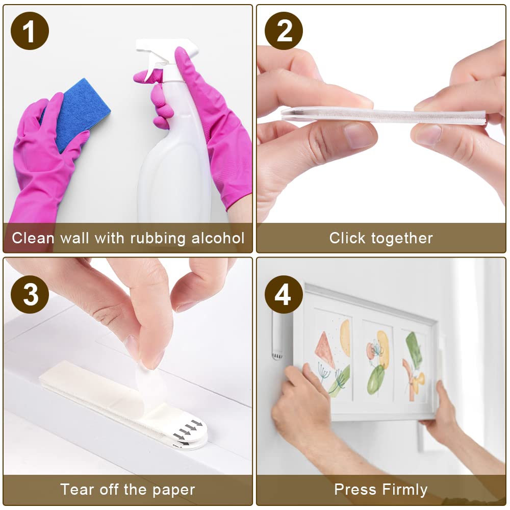 12Pairs/24Strips Picture Hanging Strips Command Strips Heavy Duty