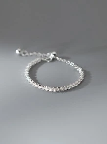 MODIAN ajustable plata esterlina Anillo con cadena enlace , femenino boda Accesorio de joya