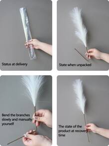 1pc/6pcs/10pcs/12pcs Silk Feather & Reed Decor, Excellent Quality Wedding Party Holiday Birthday Scene Photography Props Home Decoration - Purple - View 4