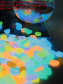 100pcs Glow In The Dark Stone Ornament For Aquarium For Decoration - Multicolor - View 4