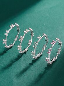 Hàng mới đến Tinh tế Loại bướm Nhẫn Đối với phụ nữ , 925 sterling bạc , Thiết kế Đồ trang sức - Đỏ - Xem 4