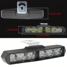 2pcs DRL Flash 6 LED Motorcycle Headlight Spot Light Auxiliary Light Electric Vehicle Scooter 12V - Black - View 2